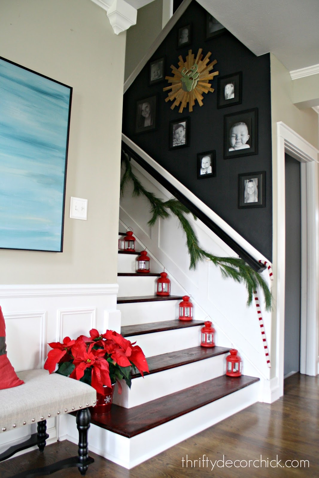 Black Staircase Wall And Handrail | Thrifty Decor Chick | Thrifty Diy, Decor  And Organizing