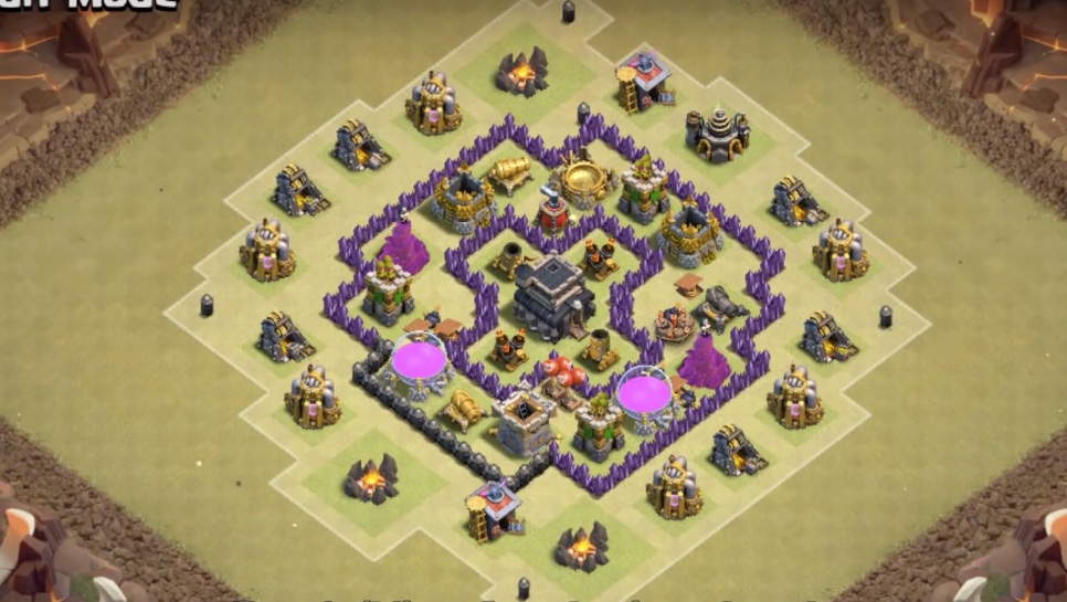 This is a town hall 6 (th6) hybrid/trophy loot protection base 2019 design/...