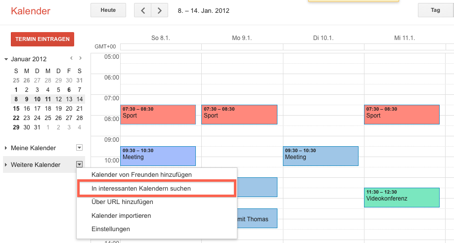 Mit Google Kalender interessante Kalender und Feiertage in anderen Ländern finden