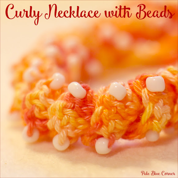 Curly Crochet Necklace with Beads