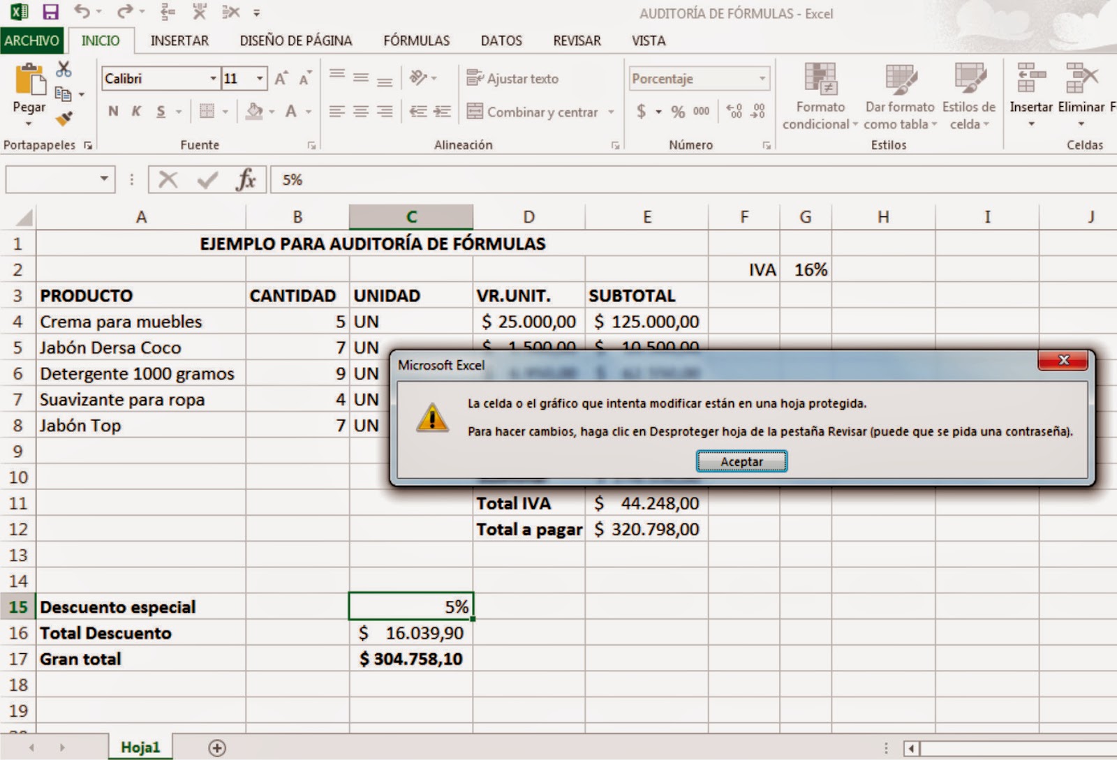 Excel Avanzado 4. PROTEGER CELDA