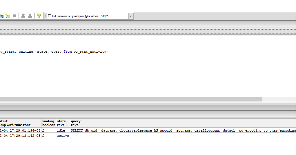 Utilizando a pg_stat_activity para analisar estatísticas do PostgreSQL