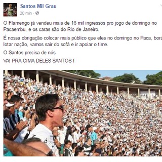 Santos faz campanha para ter mais torcida que o Flamengo.