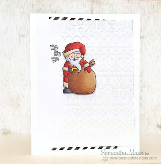 Santa Card by Samantha Mann | Jolly Tags Stamp and Die Set by Newton's Nook Designs #newtonsnook