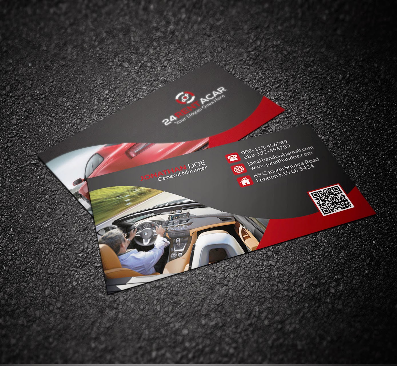 Graphicwind Rent A Car Business Card