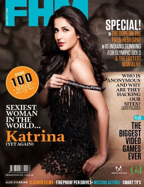Celeb Bolly Katrina Hot On The Cover Page Of Fhm India July 2012 Edition