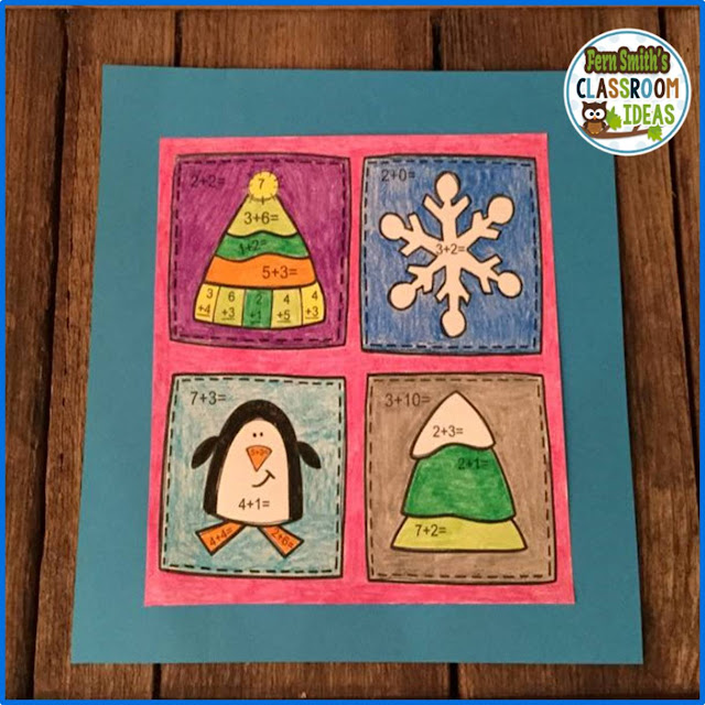  Fern Smith's Classroom Ideas Winter Quilt Color By Code Craft for Winter Addition and Subtraction at TeacherspayTeachers, TpT.