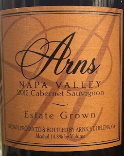 2012 Arns Winery Estate Grown Cabernet Sauvignon label