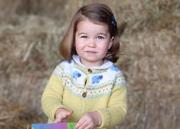 Princess Charlotte wore John Lewis Fair Isle Pattern Jumper. Prince William and Duchess Catherine. Kate Middleton, Prince George