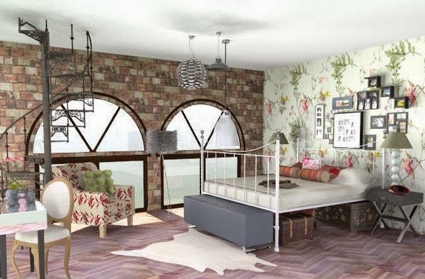 Vintage style loft environments