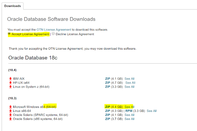 Oracle Database 18C Download 1