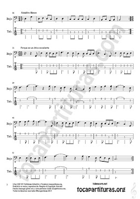 2 Tablatura y Partitura de Bajo Eléctrico (4 cuerdas) Mix 11 Tablature Sheet Music for Electric Bass Music Score Tabs