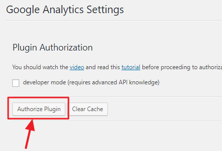authorize plugin to add google analytics