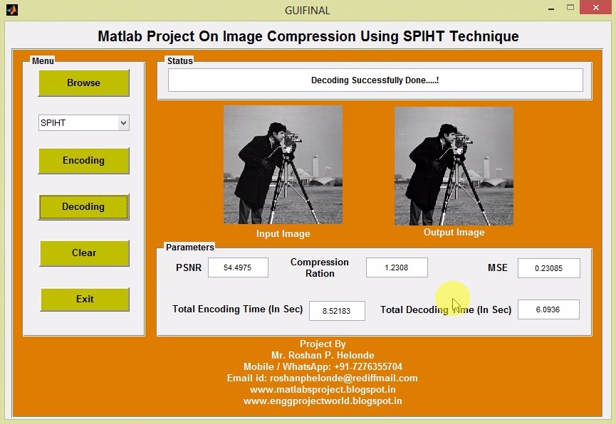 Image Compression Using SPIHT Techniques Matlab Code Low Price Projects