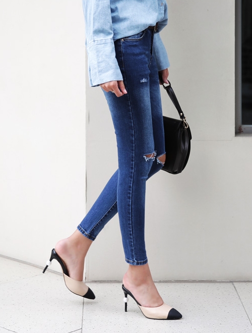 [Dahong] Cut-Off Skinny Jeans | KSTYLICK - Latest Korean Fashion | K ...