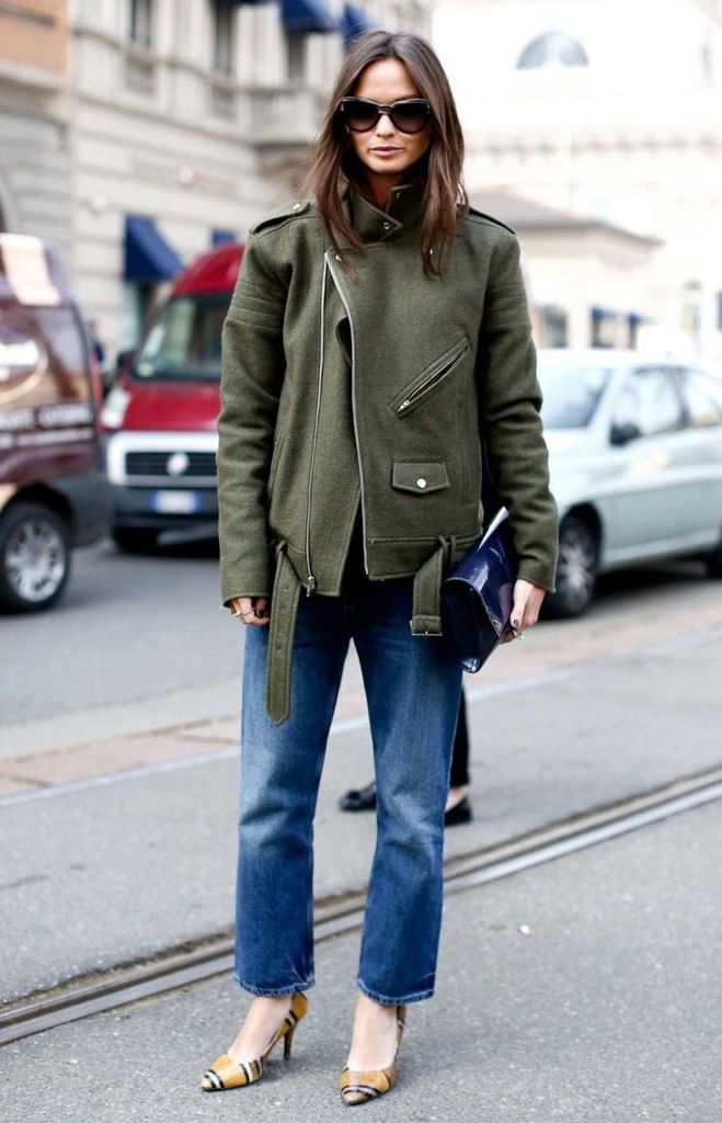 A Cool Take on How to Wear an Oversized Moto Jacket