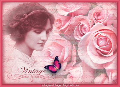 fondo vintage con dama victoriana y rosas