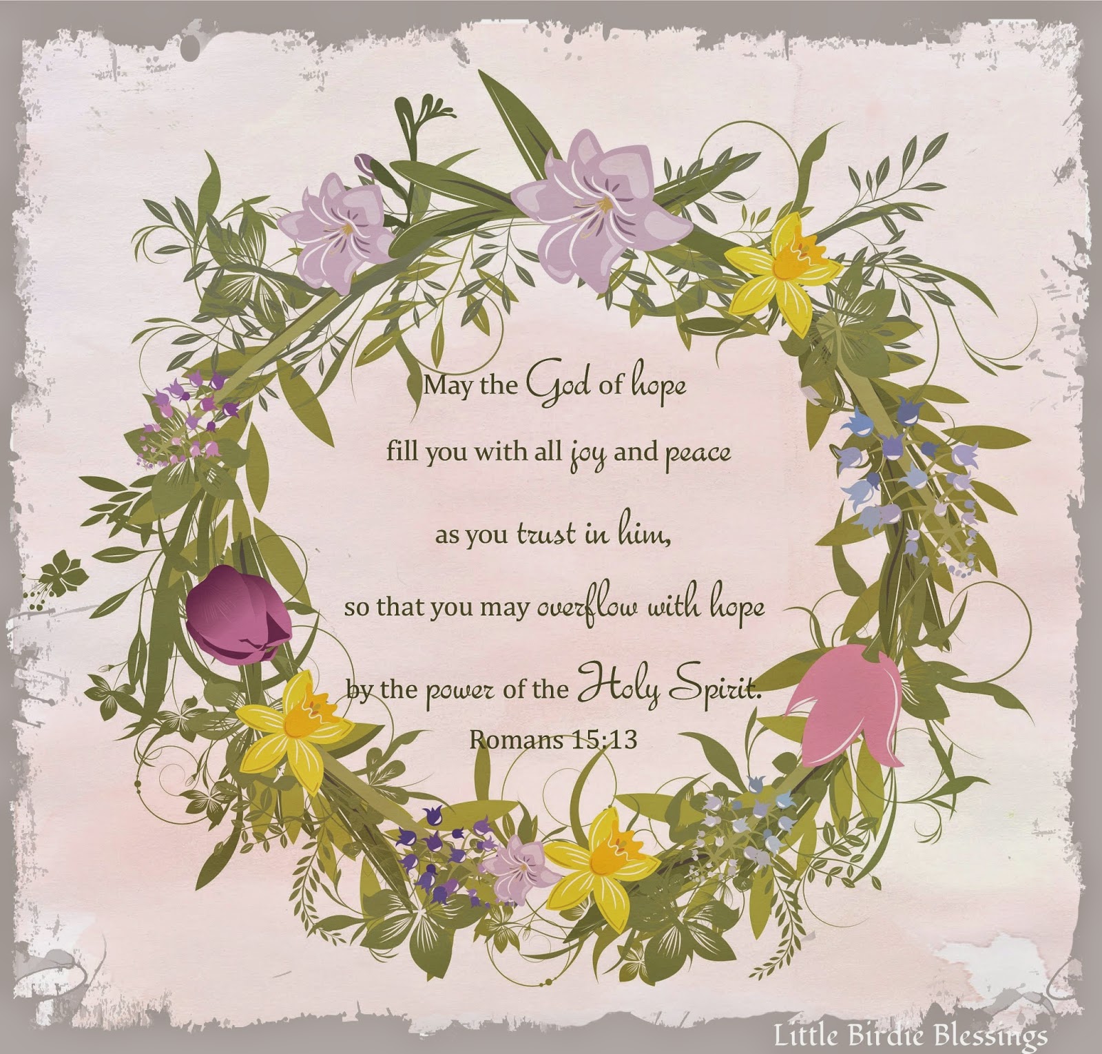 Little Birdie Blessings Sunday Scripture The God of Hope