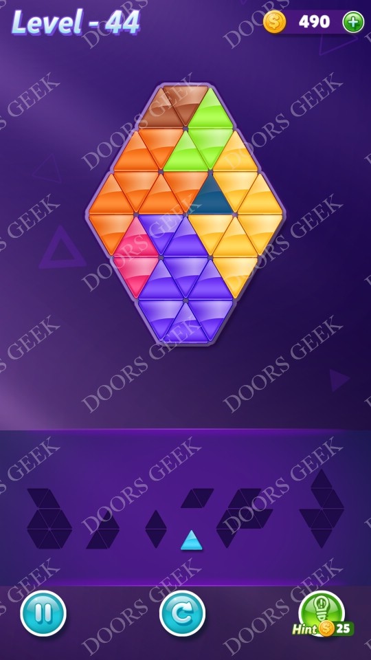 Block! Triangle Puzzle Advanced Level 44 Solution Doors Geek