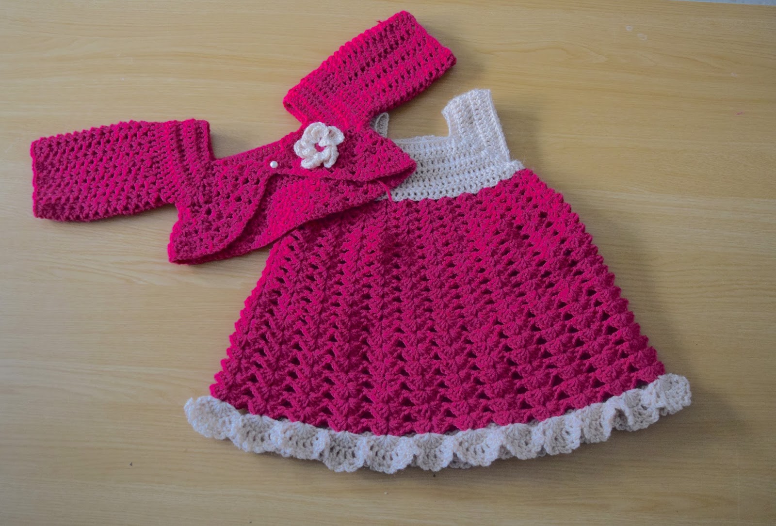 plum crochet baby dress