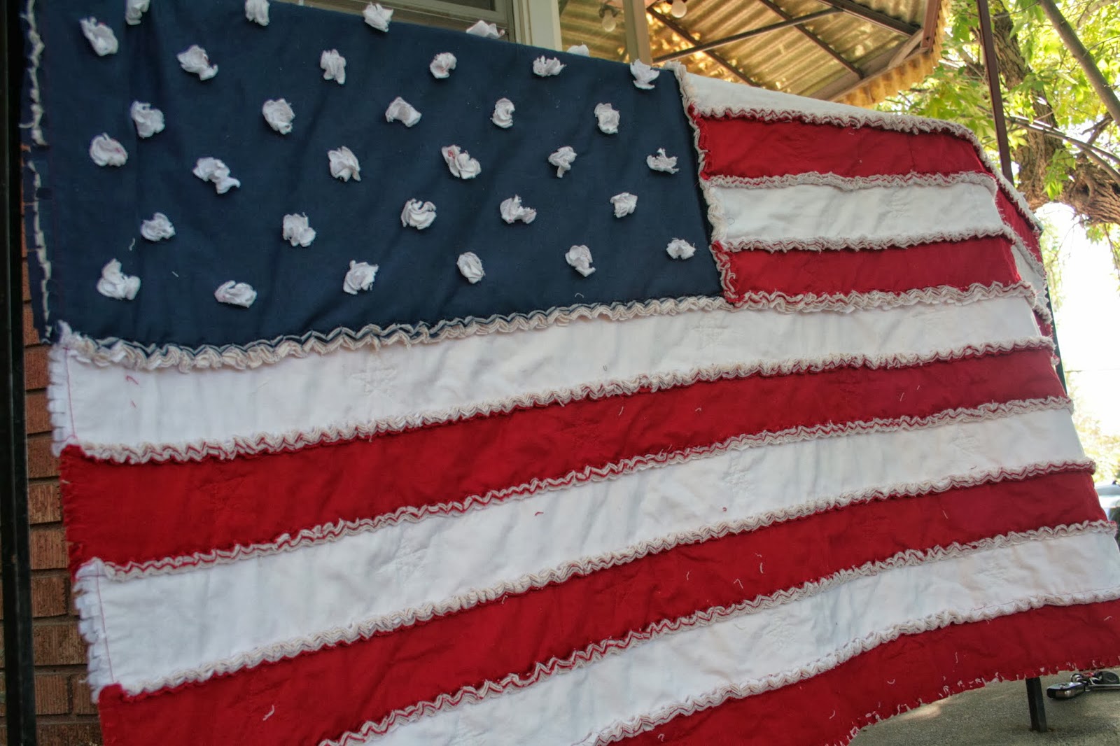 My Cute Idea American Flag Rag Quilt