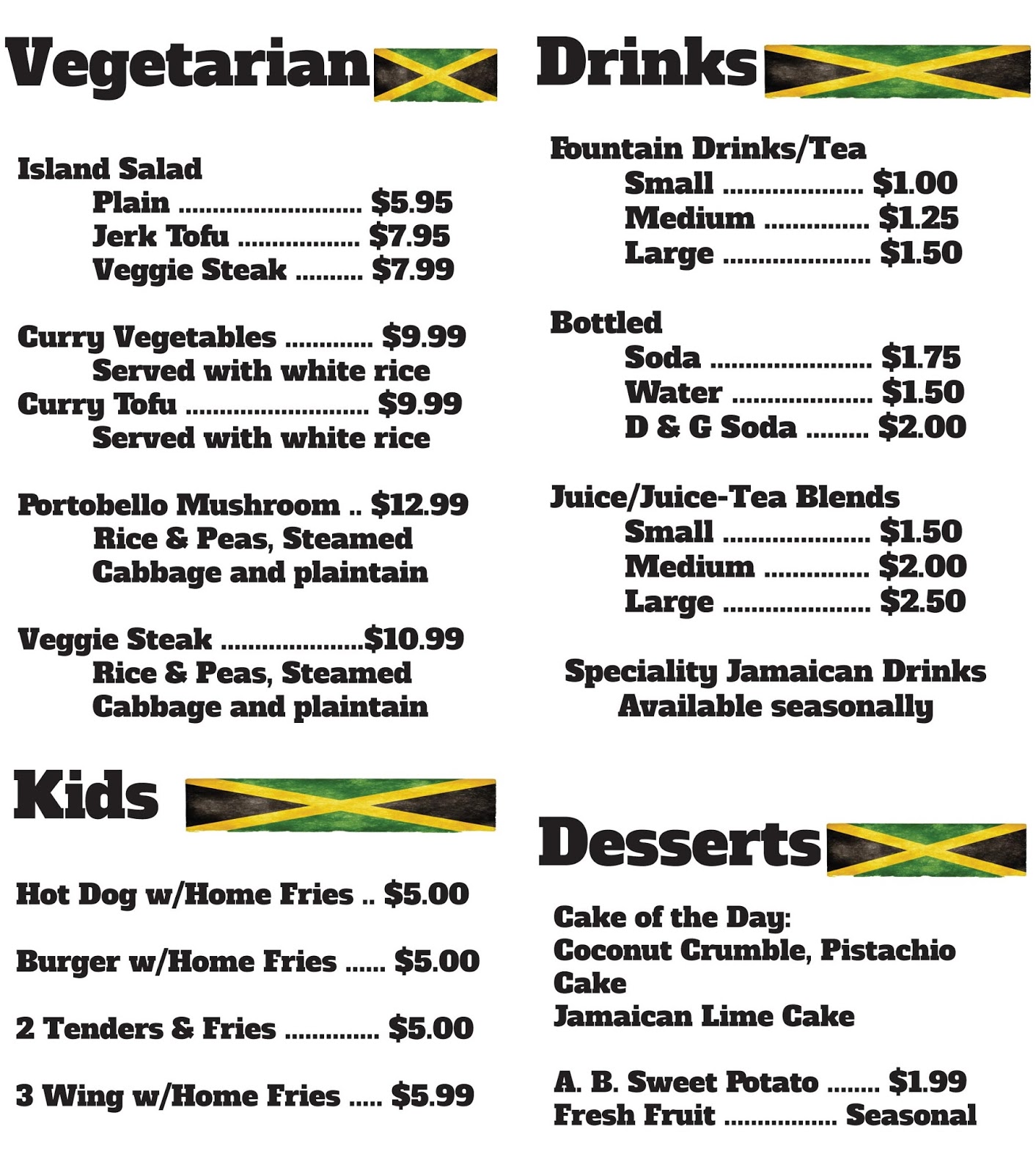 Island Spice Athens Menu