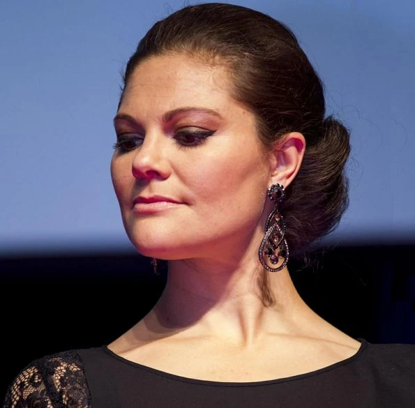 Crown Princess Victoria attended Barndiabetesfonden charity dinner at Berns in Stockholm on the occasion of World Diabetes Day