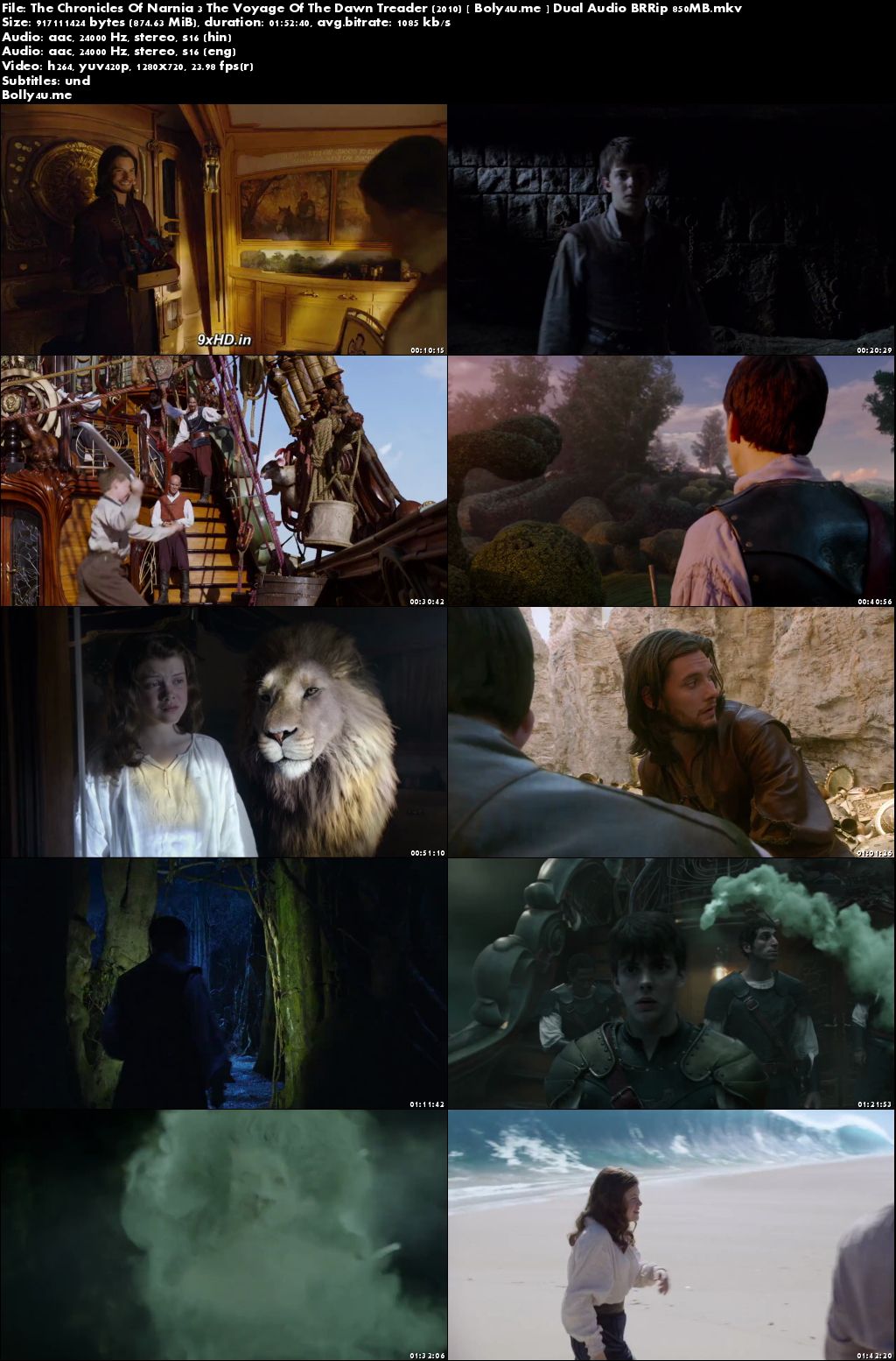 The Chronicles Of Narnia The Voyage Of The Dawn Treader 2010 BRRip 350MB Dual Audio 480p Download