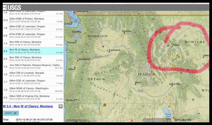 map of eathquake activity