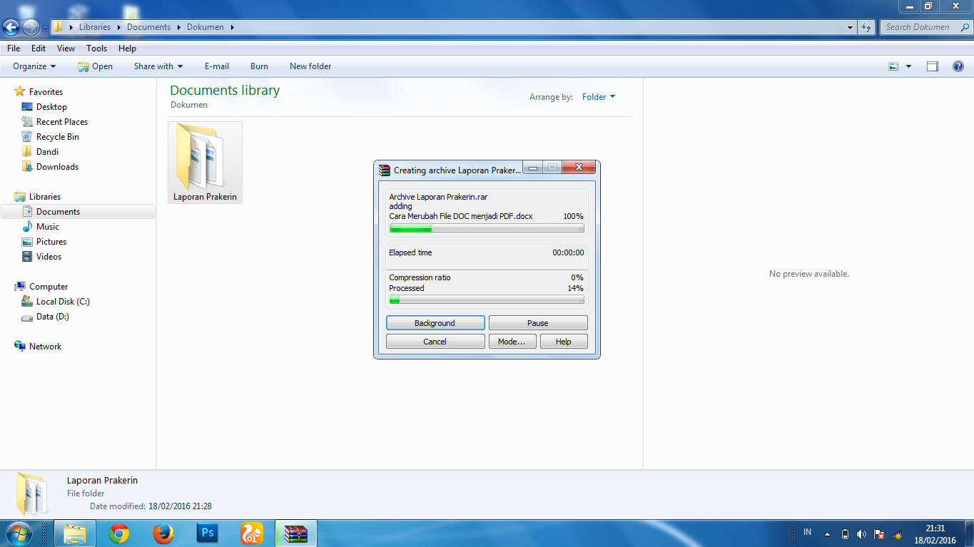 Cara Membuat File/Folder Menjadi Format RAR dengan Mudah