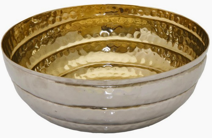 μεταλλικό διακοσμητικό μπολ χρυσό ασημί χρώμα espiel metal decorative bolw espiel gold silver color