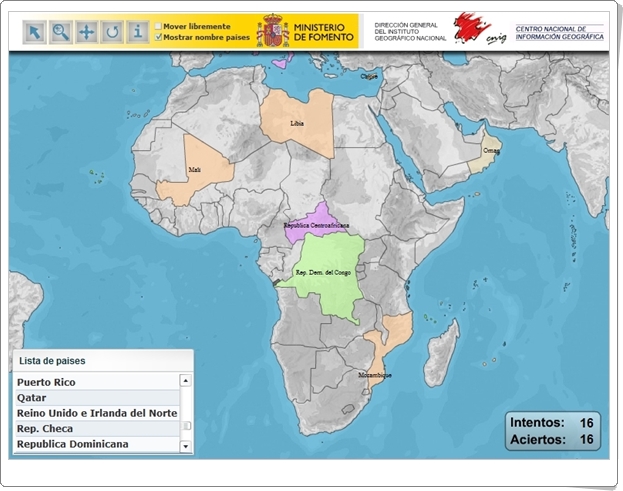 "Puzzle de países del mundo" (Juego de localización geográfica)