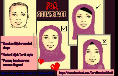 model jilbab untuk wajah persegi