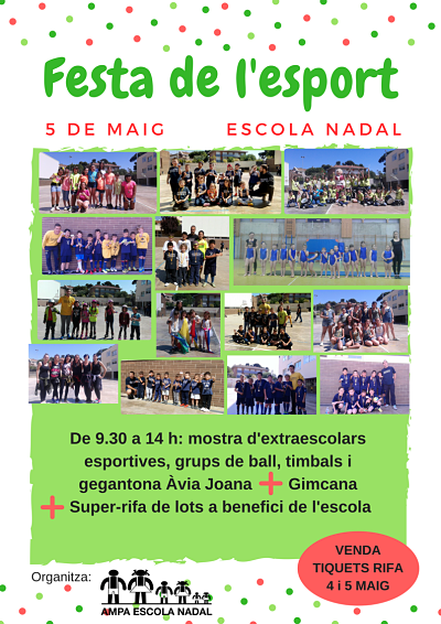 Imatge de la Festa de l'esport de l'AMPA Nadal que es fa el 5 de maig de 2018