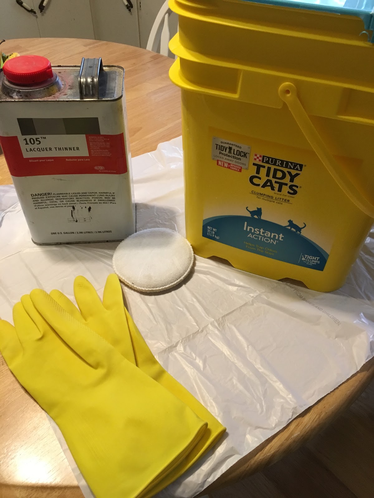 Down Home in Texas Repurpose How to Clean the Print off Kitty Litter