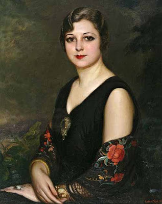 Retrato de dama Victor Moya Calvo, Pintor Valenciano, Pintura Valenciana