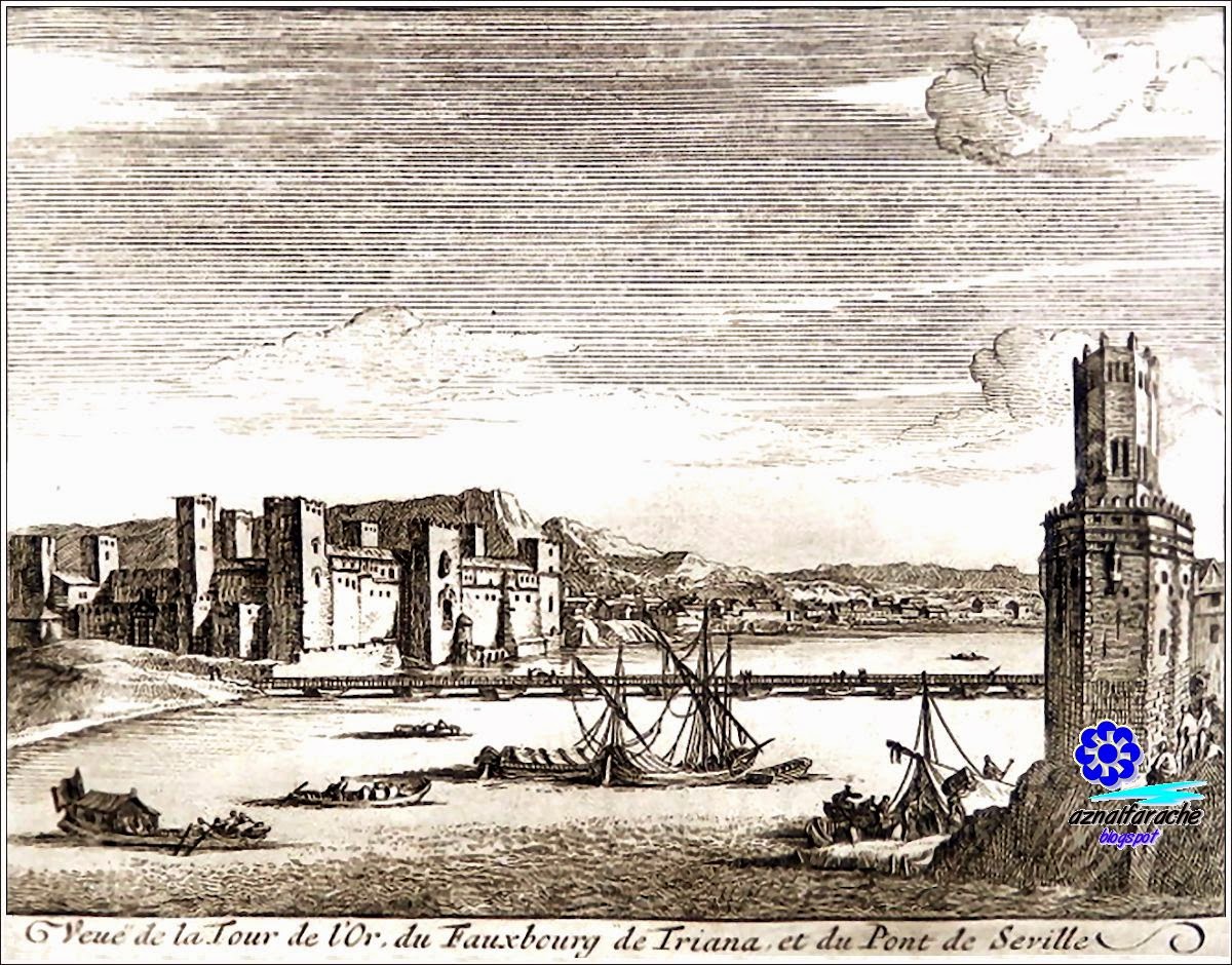 Sevilla en el tiempo Torre del Oro, Puente de barcas y Triana (1707) aznalfarache Sevilla en el tiempo Torre del Oro, Puente de barcas y Triana (1707) aznalfarache