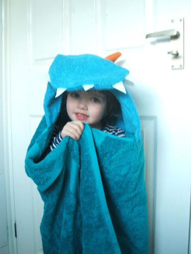 dragon themed children's party handmade hooded towel