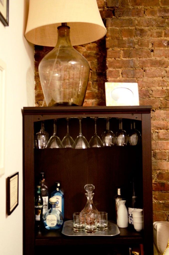 Learning to be a Wife Bookshelf Bar Ideas