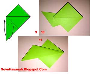 Gambar Origami Berudu Kecebong Anak Langkah Membentuk Ekor 