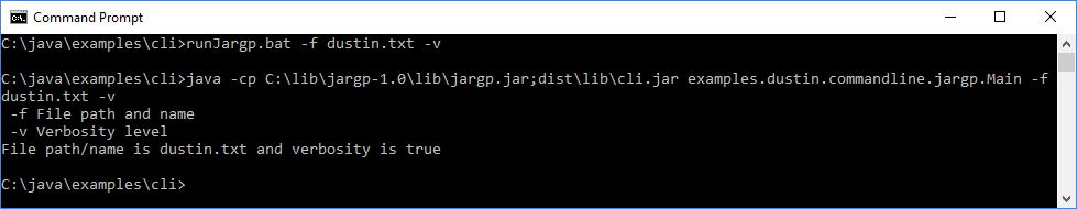 Inspired by Actual Events: Java Command-Line Interfaces (Part 16): JArgp