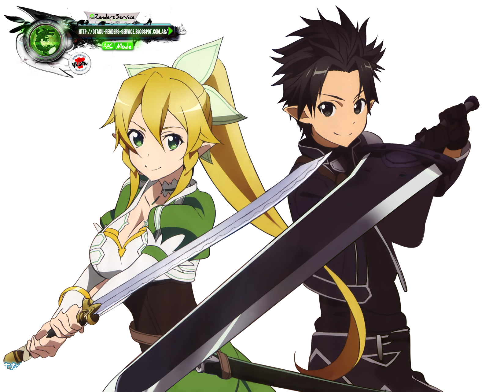 Sword Art Online:Leafa+Kirito Kakoiiii HD Render ORS Anime Renders.