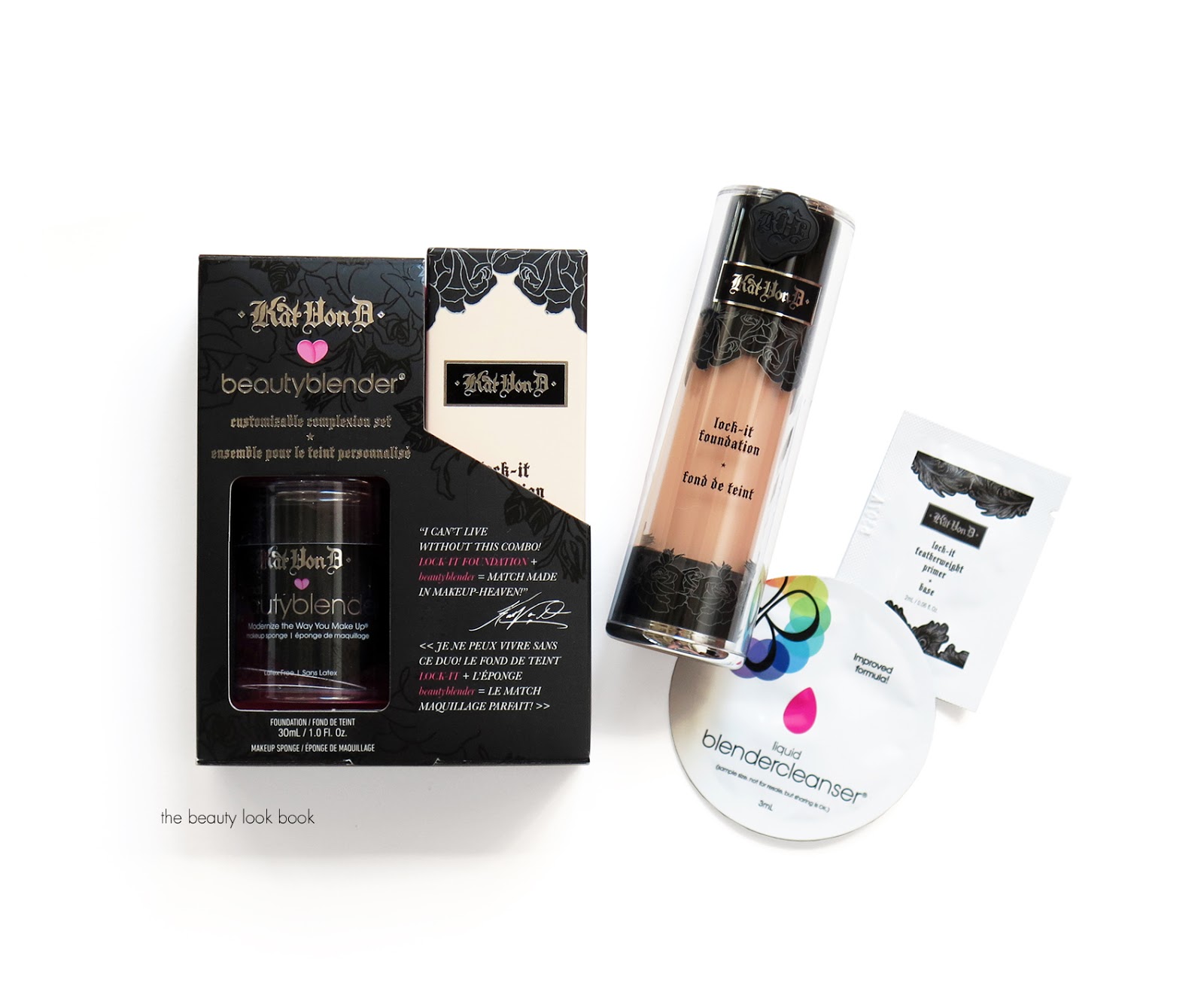 Kat Von D Beauty Lock-It Foundation KVD + beautyblender® Customizable Complexion Set The Look Book