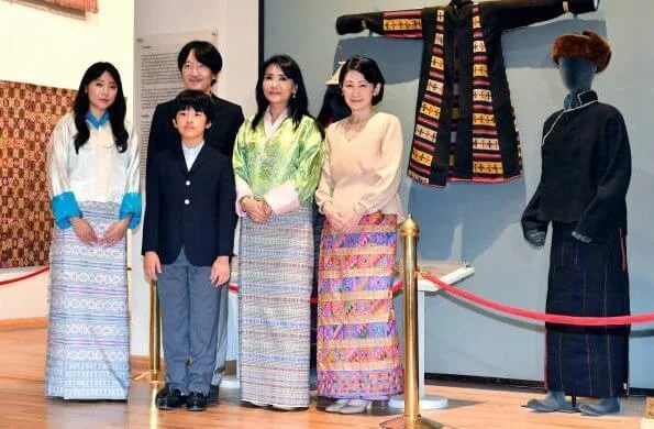 Crown Princess Kiko, Prince Hisahito, Sangay Choden and Princess Dechen Yangzom at National Textile Museum