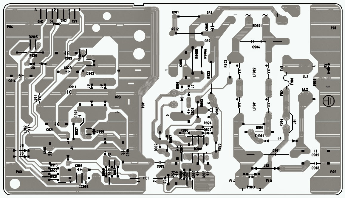 Wiring Schematic diagram: LG FLATRON L1810B Monitor SMPS SCHEMATIC