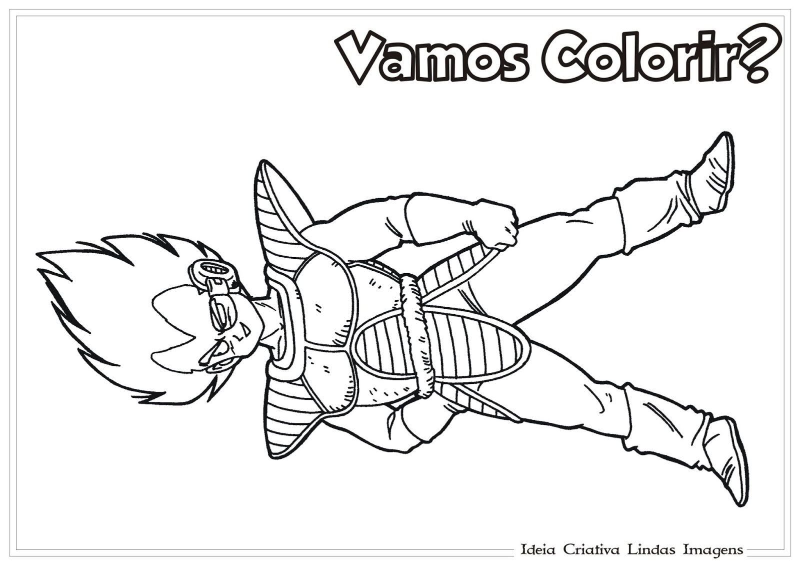 Desenhos do Vegeta para Colorir e Pintar - Tudo Para Colorir