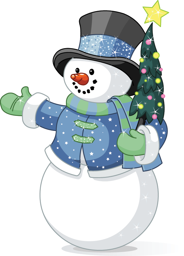 Friendly Snowman Sticker