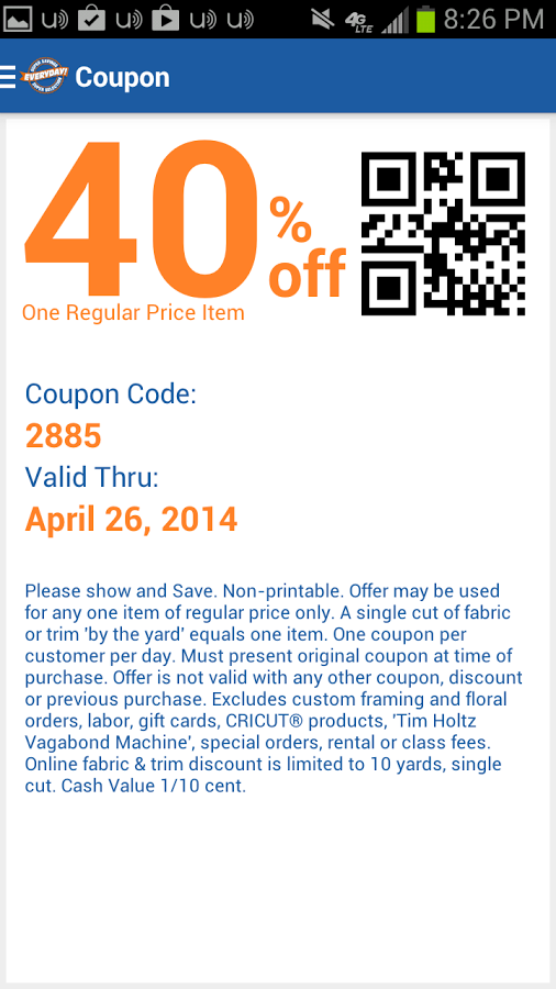 Hobby lobby coupon code 40 off