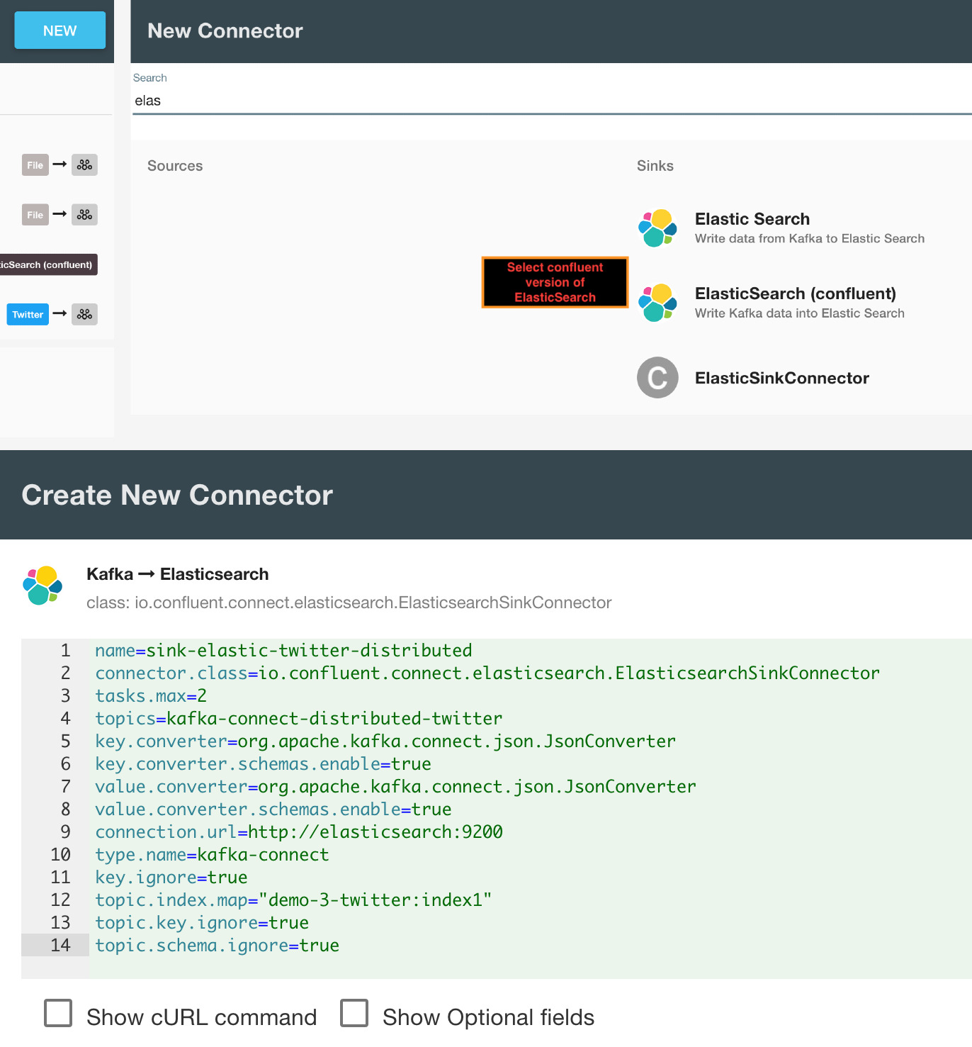 Kafka Connect Setup ElasticSearch Sink Connector to transfer Kafka