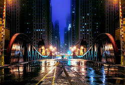 street night empty wallpapers chicago usa bridges roads illinois